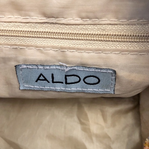 ALDO Y2K Multicolored Strips Corduroy Neutral Tone Festival Roomy Shoulder Bag - Picture 3 of 12